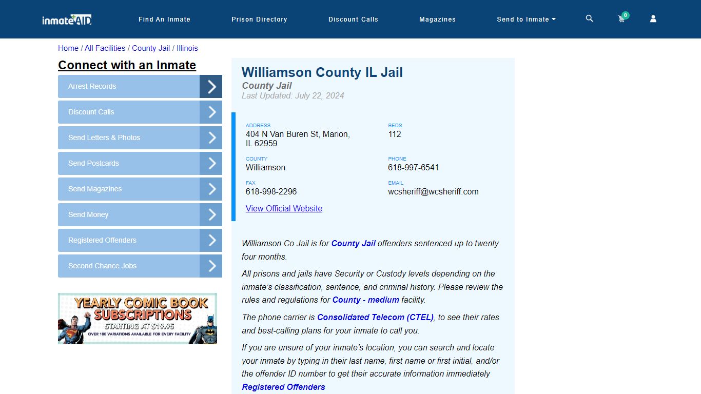 Williamson County IL Jail - Inmate Locator